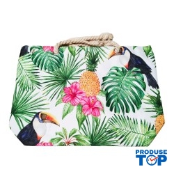 Geanta dama de plaja din material textil cu imprimeu sezon estival GDPJ018 Geanta dama de plaja din material textil cu imprimeu sezon estival GDPJ018