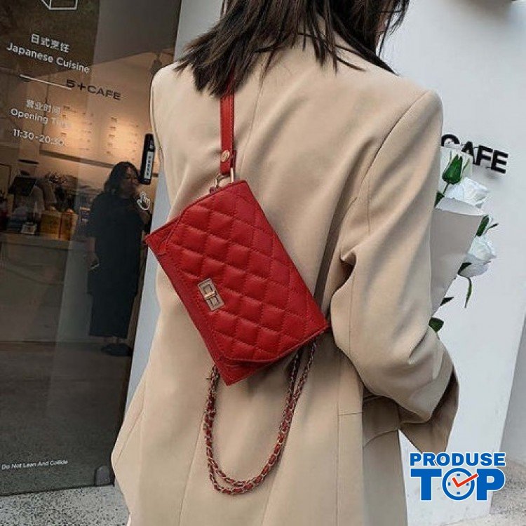 Geanta Borseta fashion rosie cu lant Caroline acgd036 Geanta Borseta fashion rosie cu lant Caroline acgd036