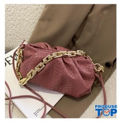 Geanta pink fashion din piele eco bareta din lant gros Trendy  ACGD212