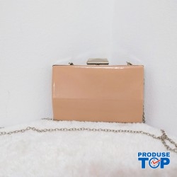 Geanta Eleganta clutch bej stil oglinda cu bareta din lant detasabila  ACGD366