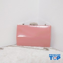 Geanta Eleganta clutch roz stil oglinda cu bareta din lant detasabila  ACGD366