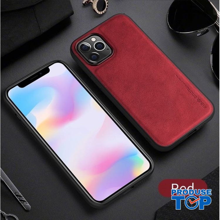 Husa slim compatibila cu IPHONE12-12 PRO, din piele eco rosie HL-IP12-12PRO-LEATHER