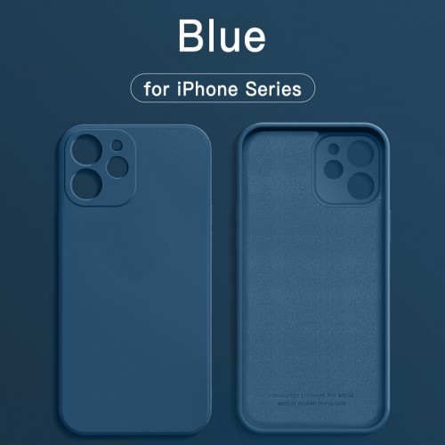 Husa slim compatibila cu IPHONE12, silicon albastru HT-IP12-SIL