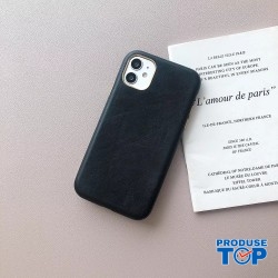 Husa Spate Iphone 13 Antishock Neagra din Piele Eco HS-IP13