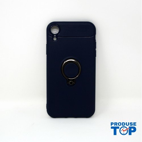 Husa Iphone XR Albastra cu inel metalic