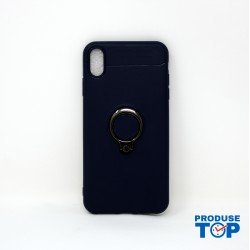 Husa Iphone XS Max Albastra cu inel metalic