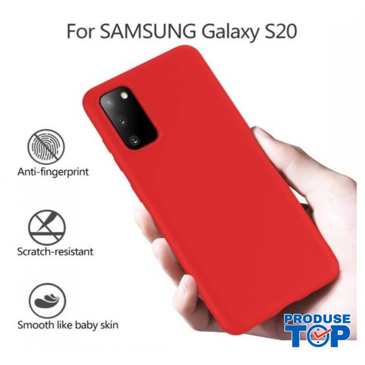 Husa slim compatibila cu Samsung Galaxy S20 4G, silicon rosu ht-samS20