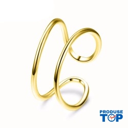 Inel dama din material inoxidabil placat cu aur galben de 14K INL009