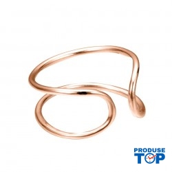 Inel dama din material inoxidabil placat cu aur galben rosiatic de 14K INL009 Inel dama din material inoxidabil placat cu aur galben rosiatic de 14K INL009
