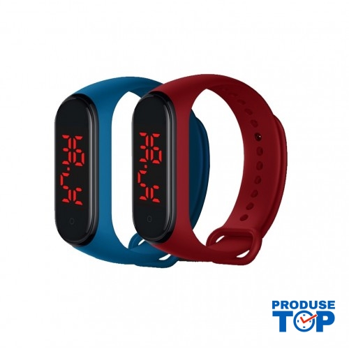 Ceas Bratara Smart Sport Rosu cu termometru SBT01