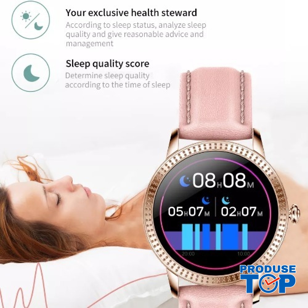 Ceas Smartwatch SUPER PREMIUM cu ecran color Argintiu Karen SWCF18