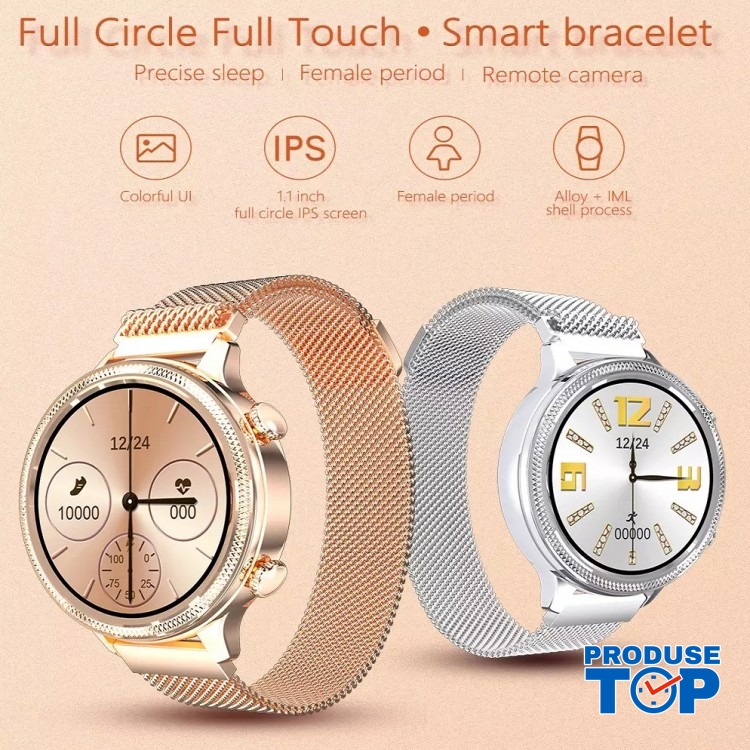 Ceas Smartwatch Dama Full Touch  bratara magnetica Neagra Karen SWM3