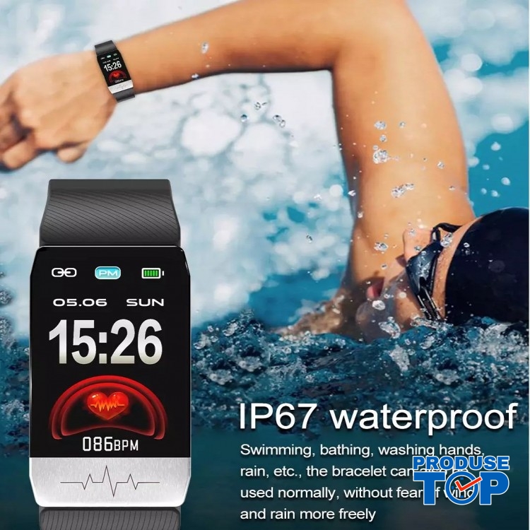 Ceas Smartwatch Touch Screen Negru cu bluetooth/termometru Karen SWT1S