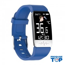 Ceas Smartwatch Touch Screen Albastru cu bluetooth/termometru Karen SWT1S