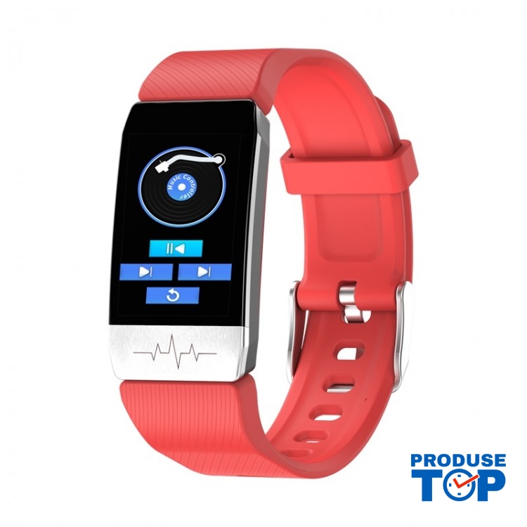 Ceas Smartwatch Touch Screen Rosu cu bluetooth/termometru Karen SWT1S