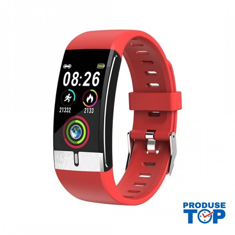 Ceas Smartwatch Touch Screen Rosu cu bluetooth/termometru Karen SWTM01