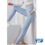 Pantaloni Trening Dama albastri deschis fashion cu talie inalta  PTD02