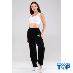 Pantaloni Trening Dama negri  fashion cu talie inalta  PTD05