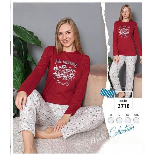 Pijamale dama  vatuita  bluza si pantaloni lungi  PJD078