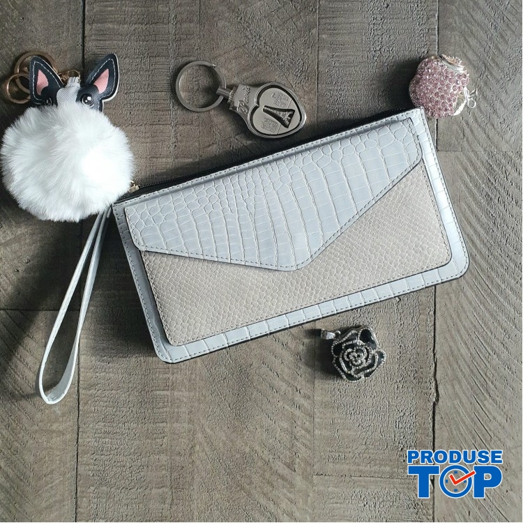 Portofel elegant tip clutch gri cu buzunar exterior din piele ecologica acpt010 Portofel elegant tip clutch gri cu buzunar exterior din piele ecologica acpt010