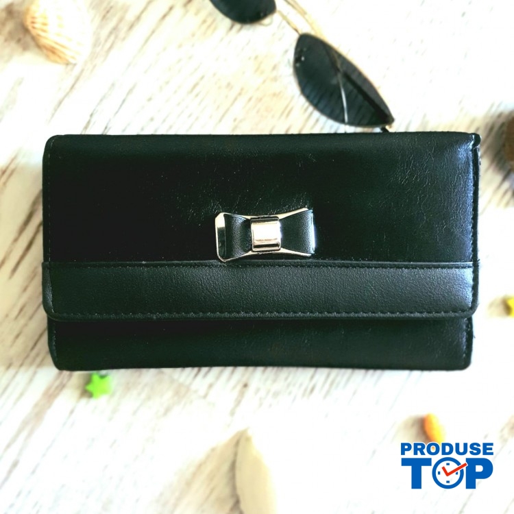 Portofel tip clutch dama negru cu catarama fundita ACPT013 Portofel tip clutch dama negru cu catarama fundita ACPT013