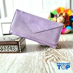 Portofel elegant mov din piele  ecologica cu inchidere magnetica ACPT023