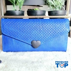Portofel elegant albastru din piele ecologica inchidere cu capsa magnetica ACPT026