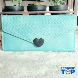 Portofel elegant verde din piele ecologica inchidere cu capsa magnetica  ACPT026