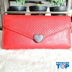 Portofel elegant rosu din piele ecologica inchidere cu capsa magnetica ACPT026