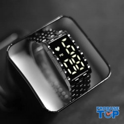 Ceas Unisex Luxury negru din aliaj si cadran cu afisaj digital CBQZ026