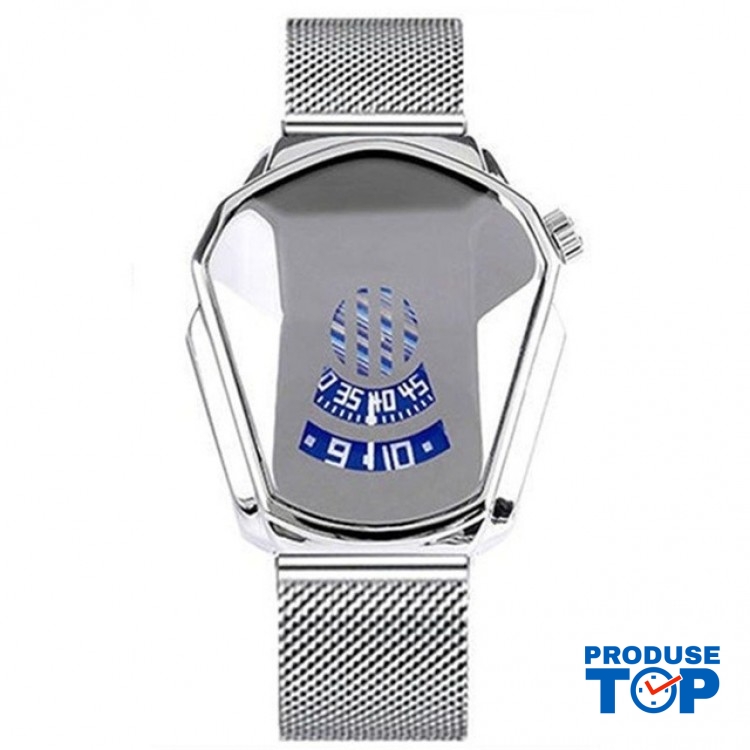 Ceas Barbatesc Sport Fashion Silver cu bratara metalica magnetica argintie CBQZ010 Ceas Barbatesc Sport Fashion Silver cu bratara metalica magnetica argintie CBQZ010