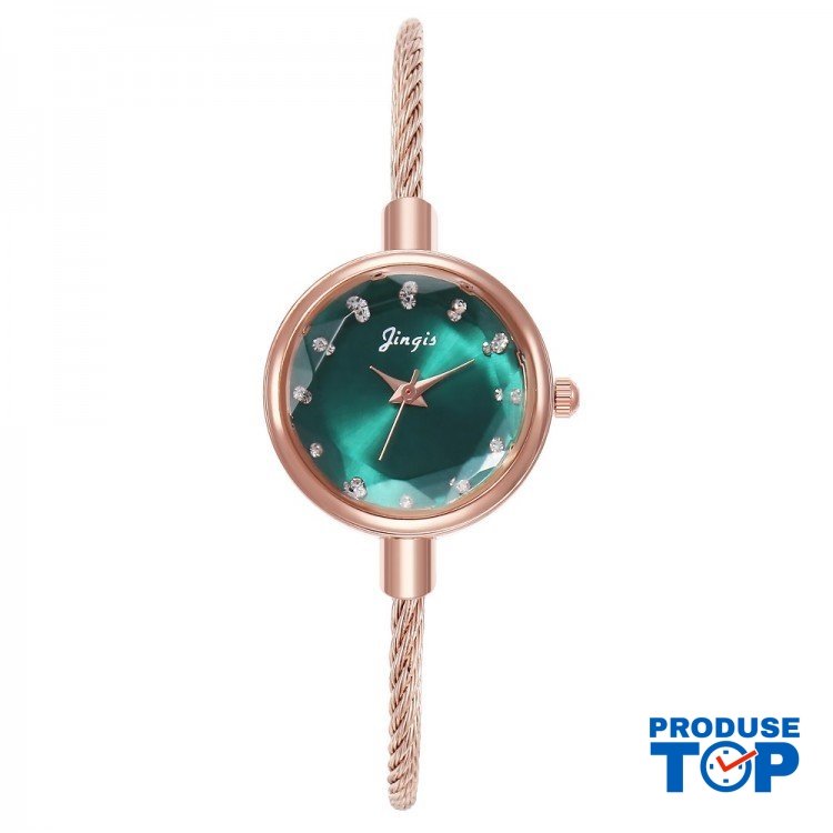 Ceas Dama Clasic Verde tip Bratara cu cadran sidefat CDQZ027 Ceas Dama Clasic Verde tip Bratara cu cadran sidefat CDQZ027