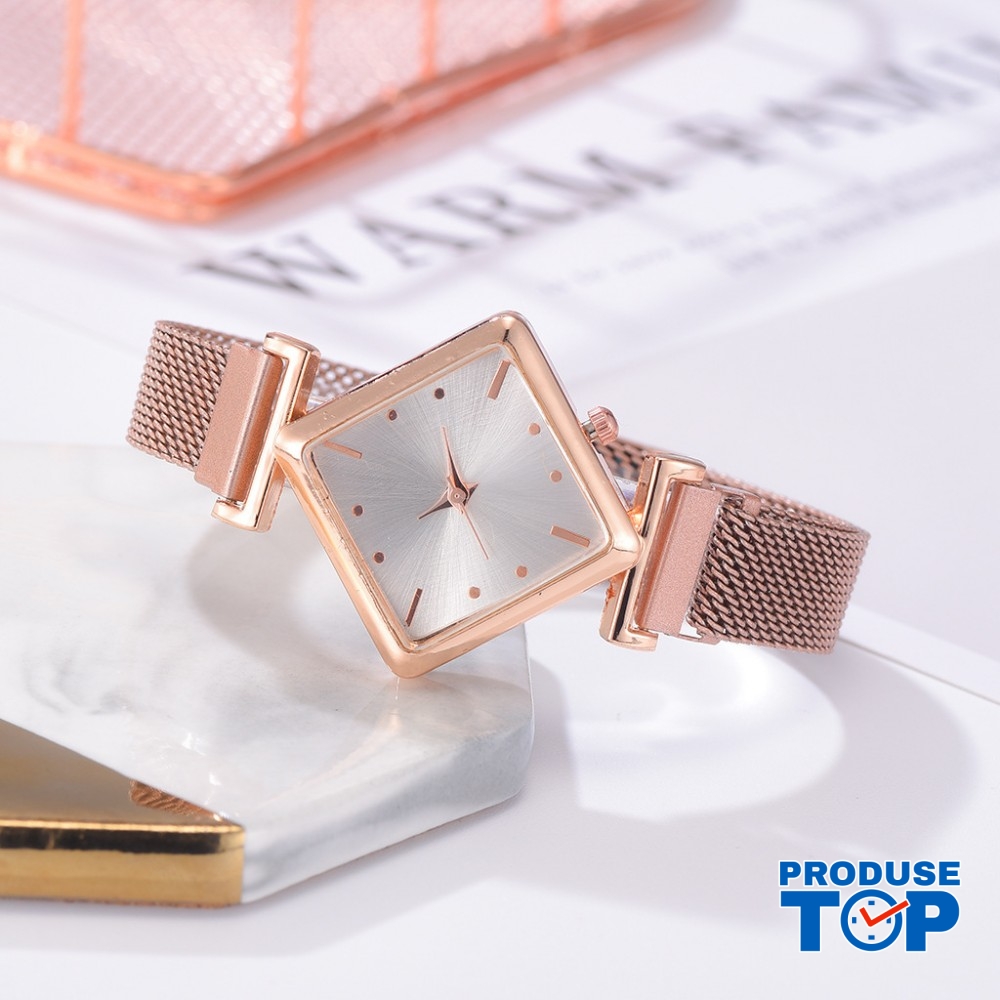 Ceas Dama Elegant Auriu design romb cu bratara metalica QUARTZ CDQZ054 Ceas Dama Elegant Auriu design romb cu bratara metalica QUARTZ CDQZ054