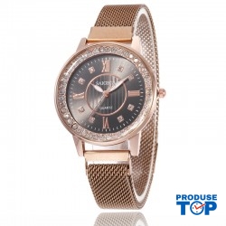Ceas Dama Elegant Auriu cu negru cu bratara magnetica Sapphire Collection QUARTZ CDQZ098