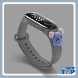 Ceas Copii gri cu cadran digital si bratara silicon reglabila cu personaje animate QUARTZ CDQZ102