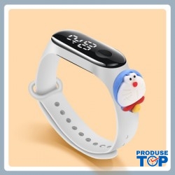 Ceas Copii alb cu cadran digital si bratara silicon reglabila cu personaje animate QUARTZ CDQZ102