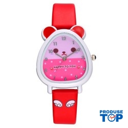 Ceas Copii Rosu cu urechiuse QUARTZ CDQZ119