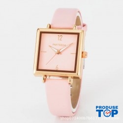 Ceas Dama Elegant Roz cadran patrat roz QUARTZ CDQZ139