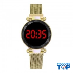 Ceas Electronic Fashion LED auriu cu touch screen  bratara reglabila magnetica CDQZ140