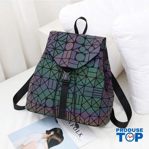 Rucsac dama geometric holografic luminos mare Geometric Pattern  ACRD011