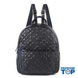Rucsac Fashion negru din piele eco cusaturi fine si buzunar exterior ACRD311