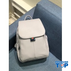 Rucsac dama  gri din piele eco cu buzunar exterior cu fermoar ACRD314