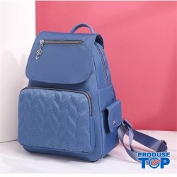 Rucsac Geanta dama albastru fashion material textil impermeabil si cusaturi cu design unic ACRD328