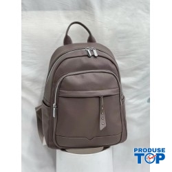 Rucsac Fashion gri din piele eco cu buzunar si bareta detasabila ACRD338