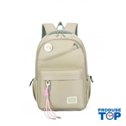 Ghiozdan tip Rucsac verde din material textil impermeabil cu buzunare multiple si catarame ACRD382 Ghiozdan tip Rucsac verde din material textil impermeabil cu buzunare multiple si catarame ACRD382