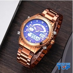 Ceas Barbati Digital Auriu Roziu cu bratara metalica + CUTIE CADOU Stryve CBSTV012 Ceas Barbati Digital Auriu Roziu cu bratara metalica + CUTIE CADOU Stryve CBSTV012