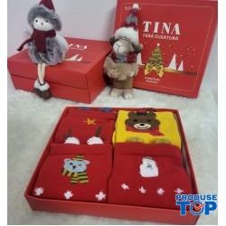 Setul de sosete pufoase cu motive de craciun SSD03