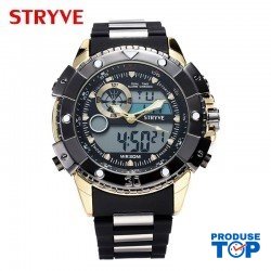 Ceas Barbati Digital Oversized  Negru cu Auriu Display Led Stryve CBSTV003 Ceas Barbati Digital Oversized  Negru cu Auriu Display Led Stryve CBSTV003