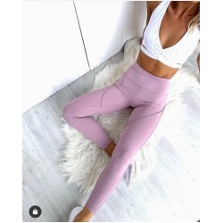 Costum Sport Fitness Colanti Roz Bustiera Alba SFIT028 Costum Sport Fitness Colanti Roz Bustiera Alba SFIT028