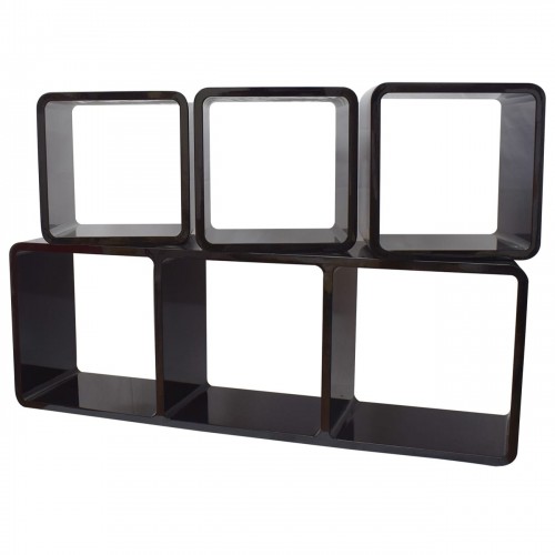 Set 4 rafturi negre pentru perete D1217